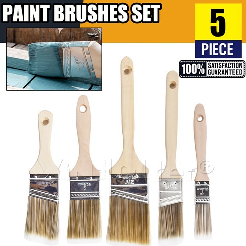 5pcs paint brush set wooden - 5pcs,